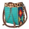 American Darling Turquoise Saddle Blaket Bag With Leopard Print Hair On Hide Trim -Cinc Clothing Shop 162342 default l