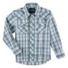 Wrangler Boy's Teal Snap Shirt -Cinc Clothing Shop 162389 default l