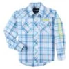 Wrangler Boy's Blue Plaid Snap Shirt -Cinc Clothing Shop 162518 default l