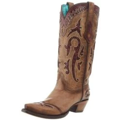 Corral Women's Orix Inlay Embroidery Wing 13 In Top Snip Toe Boot