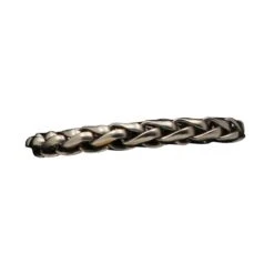 M&F Western Silver Strike Gun Metal Braided Link Bracelet