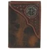 Justin Mens Trifold Wallet Tooled Yoke W/Concho -Cinc Clothing Shop 162892 default l