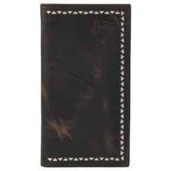 Justin Mens Rodeo Wallet W/ Laser Cut And Cream Inlay