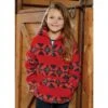 Cruel Girl Printed Highpile Fleece Red Pullover -Cinc Clothing Shop 163021 default l
