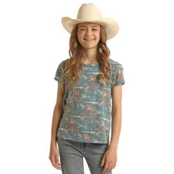 Rock & Roll Denim And Girls Print Tee