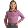 Panhandle Girls Orchid Girls Long Sleeve Print Snap Shirt -Cinc Clothing Shop 163116 default l