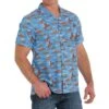 Cinch Mens Western Graphic Blue Button Down Shirt -Cinc Clothing Shop 163155 default l