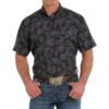 Cinch Mens Arena Flex Tropical Black Button Down Shirt -Cinc Clothing Shop 163163 default l