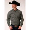 Roper Mens Western Shirt Mens L/S Forest Green -Cinc Clothing Shop 163213 default l