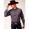 Roper Mens Grey Printed Buttondown -Cinc Clothing Shop 163214 default l