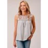 Roper Womens Embroidred Yoke Sleeveless Top -Cinc Clothing Shop 163256 default l