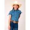 Roper Girls Denim SS Button Blouse -Cinc Clothing Shop 163280 default l
