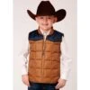 Roper Boys Brown Puffer Vest -Cinc Clothing Shop 163282 default l