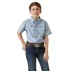 Ariat Boy's Mauri Lilac Classic Short Sleeve Shirt -Cinc Clothing Shop 163537 default l