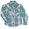Cowgirl Hardware Girls Turquoise Hermosillo Plaid LS Snap Shirt -Cinc Clothing Shop 163591 default l