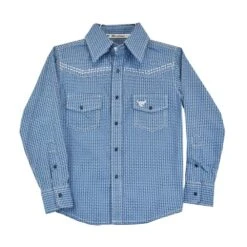 Cowboy Hardware Boys Toddler Diamond Plate Long Sleeve Snap Shirt