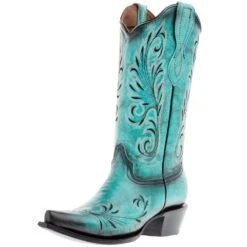 Circle G Women's Turquoise 13in. Top Snip Toe Boot