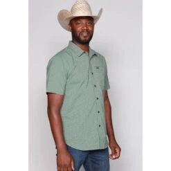 Kimes Ranch Mens Spyglass Mini Check Sage Shirt