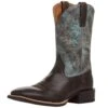 Ariat Men's Sport Latigo Chocolate Brown 11in Stone Blue Top -Cinc Clothing Shop 164225 default l