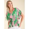 Umgee Usa Womens Green/Pink Floral Top -Cinc Clothing Shop 164435 default l