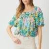 Entro Womens Floral Bubble Hem Top -Cinc Clothing Shop 164685 default l