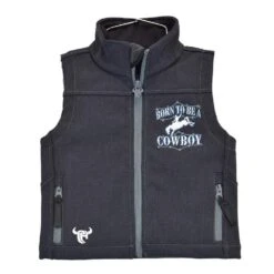 Cowboy Hardware Boys Born To Be A Cowboy Poly Shell Vest Smoke
