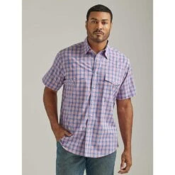 Wrangler Men's Wrinkle Resist Short Sleeve Western Snap