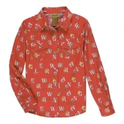 Wrangler Girl's Red Letter Shirt