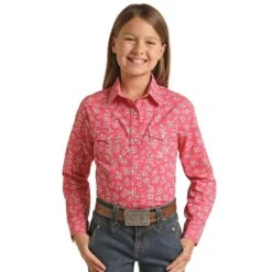 Rock & Roll Denim N Girls Rose Print Top