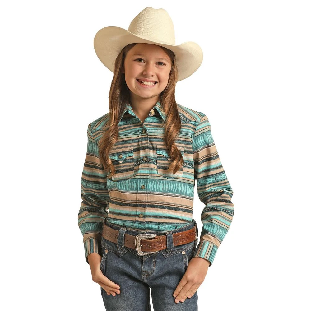 Rock & Roll Denim N Girls Teal Stripe Top 3 Rock & Roll Denim N Girls Teal Stripe Top