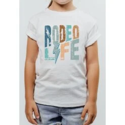 Kids Kissed Apparel Girl's Rodeo Life White Tee