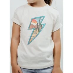 Kids Kissed Apparel Girl's Desert Lightning Bolt Tee