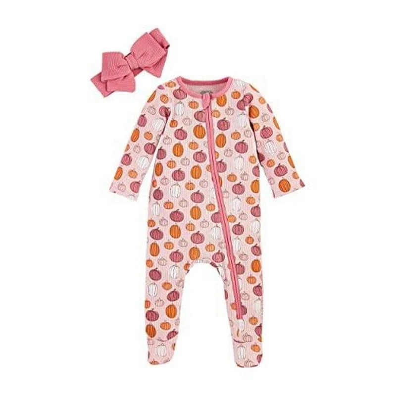 Mud Pie Pink Pumpkin Sleeper 3 Mud Pie Pink Pumpkin Sleeper