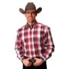 Roper Men's Red Plaid Buttondown Long Sleeve Shirt