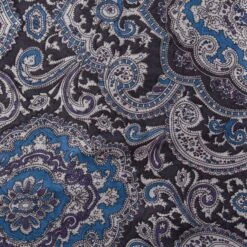 Wyoming Traders Paisley Silk Wild Rag Scarf - Blue/Silver