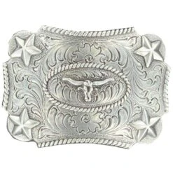Kids Silver Longhorn Buckle