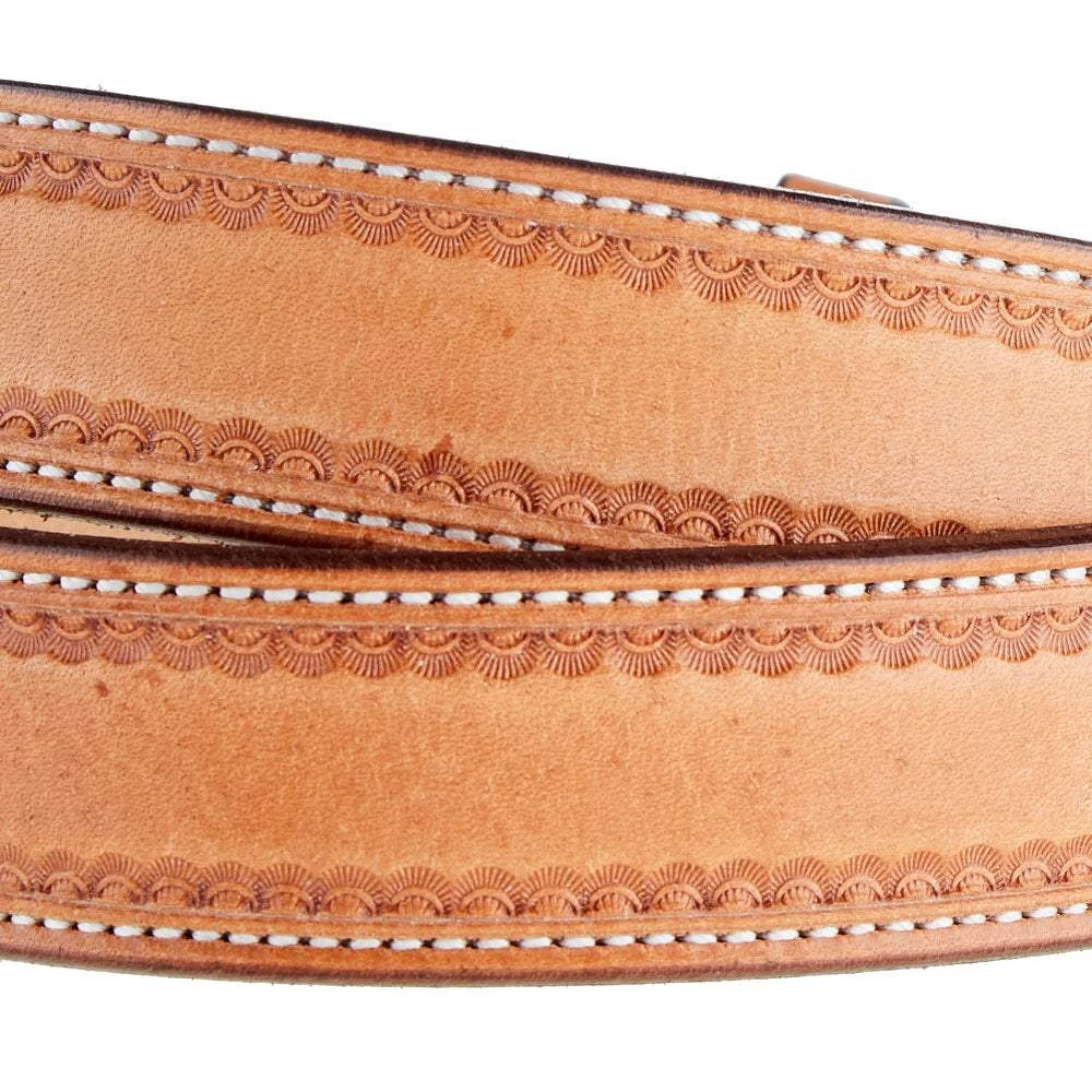Texas Saddlery Saddle Tan Stamped Border Belt 4 Texas Saddlery Saddle Tan Stamped Border Belt - Image 2