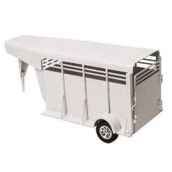 Little Buster Toys White Gooseneck Stock Trailer -Cinc Clothing Shop 200840 3