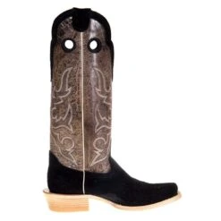 Hondo Enterprises Inc Men's Black Rough Out Pull Up 16in. Brown Crater Top Square Toe Boot -Cinc Clothing Shop 2068 4