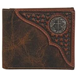 Mens Justin Bifold Wallet Tooled Yoke W/concho -Cinc Clothing Shop 23093138W5 01