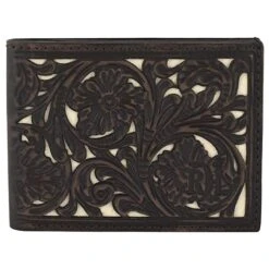 Mens Red Dirt Hat Co Bifold Wallet Dk Brown W/Ivory Underlay -Cinc Clothing Shop 23111881W1 01