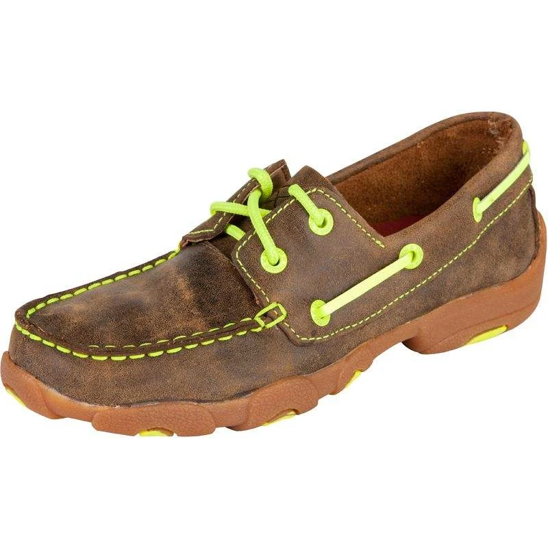 Twisted X Kid's Twisted X Bomber & Neon Yellow Boat Shoes 3 Twisted X Kid's Twisted X Bomber & Neon Yellow Boat Shoes