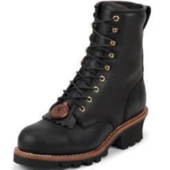 Chippewa Footwear Men's Black Steel Toe Logger Lace Up Boot