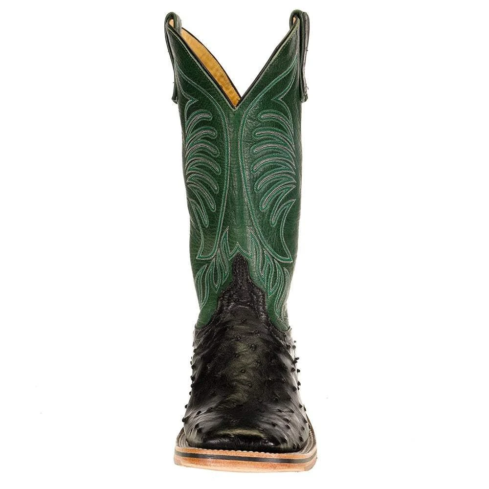 Rios Of Mercedes Men's Anderson Bean Ride Ready Black Full Quill Ostrich 13in. Jade Navajo Top Cowboy Boot 4 Rios Of Mercedes Men's Anderson Bean Ride Ready Black Full Quill Ostrich 13in. Jade Navajo Top Cowboy Boot - Image 2