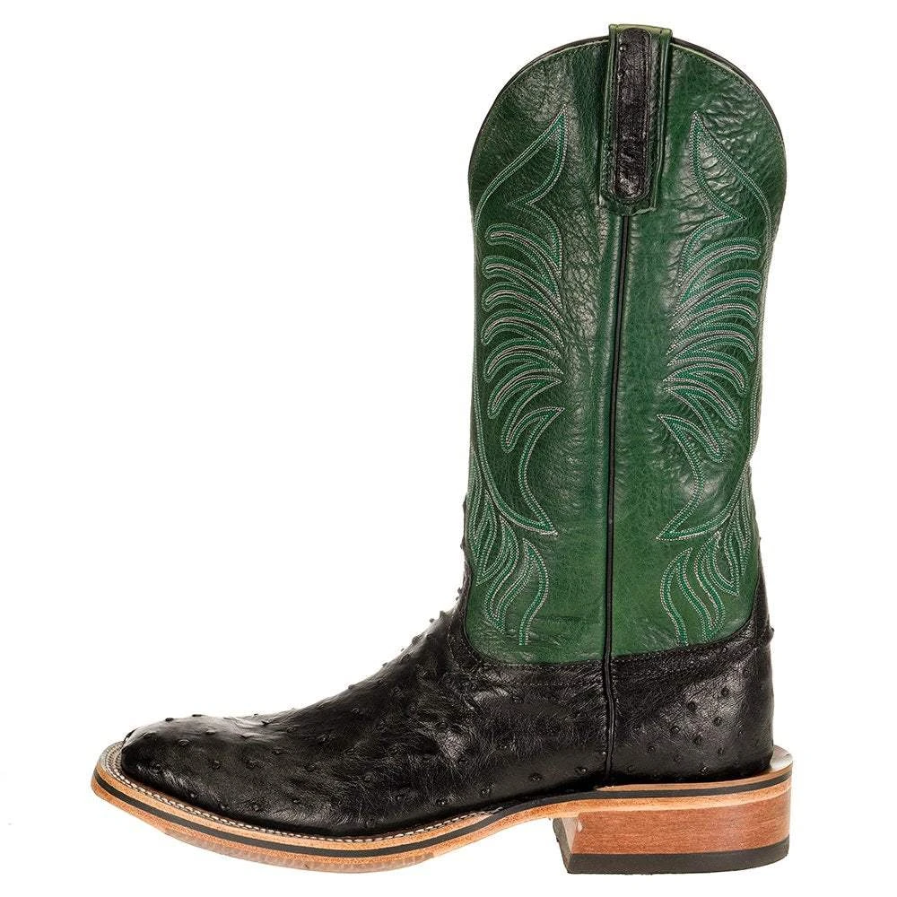 Rios Of Mercedes Men's Anderson Bean Ride Ready Black Full Quill Ostrich 13in. Jade Navajo Top Cowboy Boot 5 Rios Of Mercedes Men's Anderson Bean Ride Ready Black Full Quill Ostrich 13in. Jade Navajo Top Cowboy Boot - Image 3