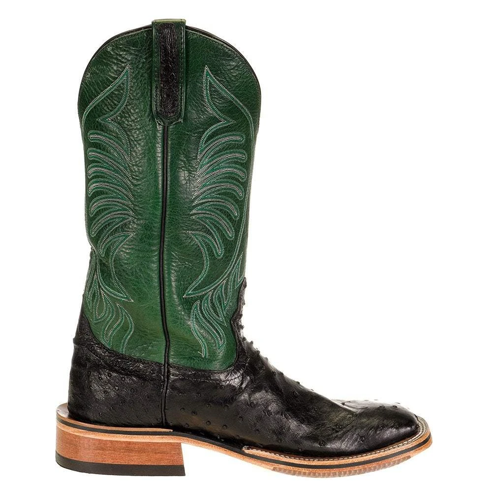 Rios Of Mercedes Men's Anderson Bean Ride Ready Black Full Quill Ostrich 13in. Jade Navajo Top Cowboy Boot 7 Rios Of Mercedes Men's Anderson Bean Ride Ready Black Full Quill Ostrich 13in. Jade Navajo Top Cowboy Boot - Image 5