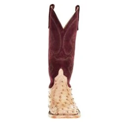 Anderson Bean Women's Tan Full Quill 13in. Burgundy Suede Cowgirl Boot -Cinc Clothing Shop 330764 1