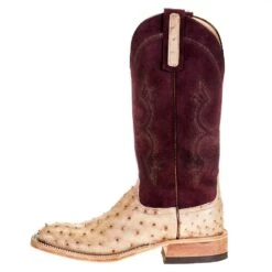Anderson Bean Women's Tan Full Quill 13in. Burgundy Suede Cowgirl Boot -Cinc Clothing Shop 330764 2
