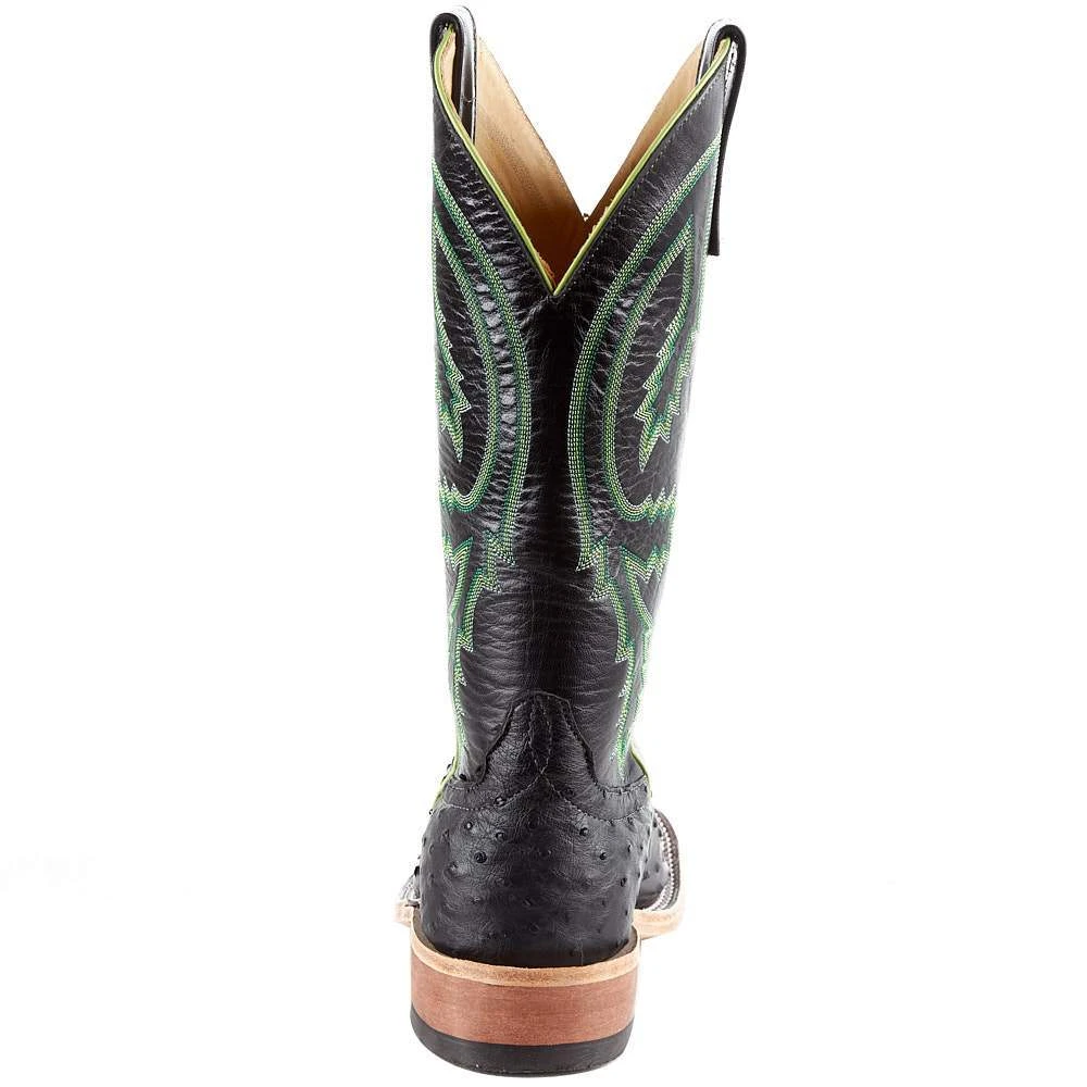 Rios Of Mercedes Men's Anderson Bean Black Full Quill Ostrich 13in. Black Kidskin Top Square Toe Boots 6 Rios Of Mercedes Men's Anderson Bean Black Full Quill Ostrich 13in. Black Kidskin Top Square Toe Boots - Image 4