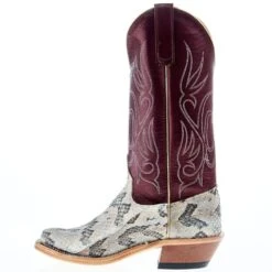 Anderson Bean Women's AB Rattlesnake 13 In Sangria Kidskin Top Cutter Toe Cowgirl Boot -Cinc Clothing Shop 334261 03